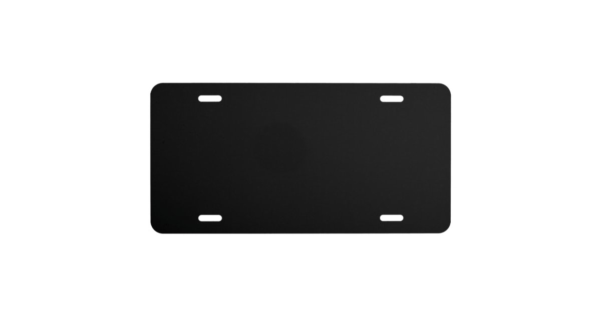 All Black Background License Plate Zazzle