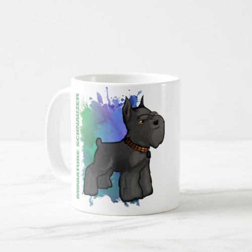 All Black Miniature Schnauzer Puppy Dog Coffee Mug