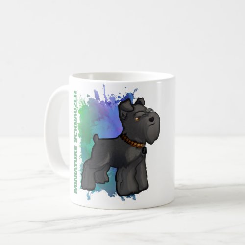 All Black Miniature Schnauzer Puppy Dog Coffee Mug