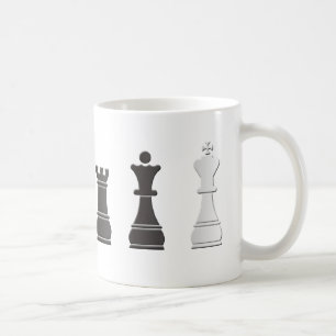 All black one white, chess pieces coffee mug