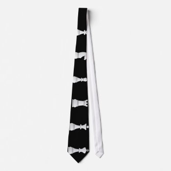 All Black One White  Chess Pieces Tie by peculiardesign at Zazzle