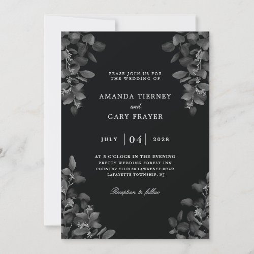 All black wedding invitations