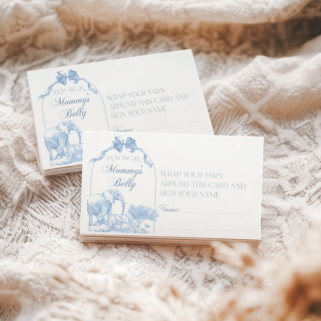 All Blue Toile Safari Animal Baby Boy Shower Enclosure Card (Creator Uploaded)