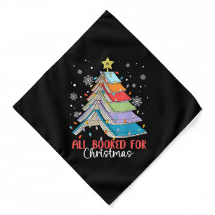All Booked For Christmas Book Christmas Tree Light Bandana