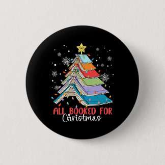All Booked For Christmas Book Christmas Tree Light Button