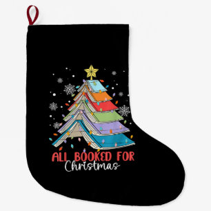 All Booked For Christmas Book Christmas Tree Light Large Christmas Stocking