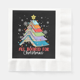 All Booked For Christmas Book Christmas Tree Light Napkins