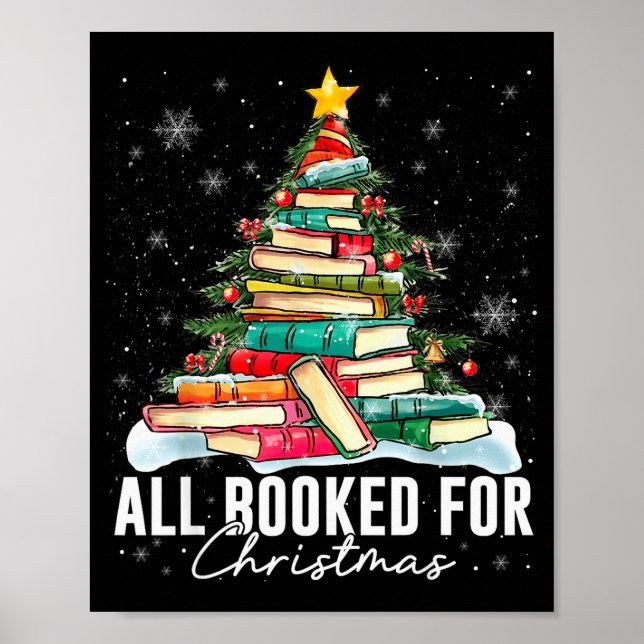 All Booked For Christmas Book Christmas Tree Light Poster (Front)