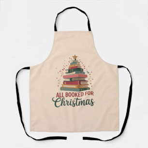 All Booked for Christmas Book Tree Xmas Teacher  Apron