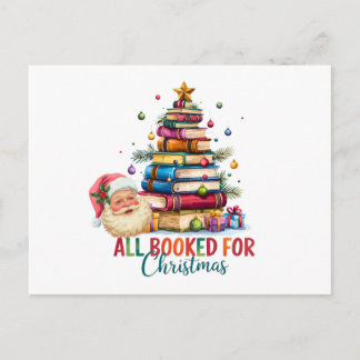 All Booked for Christmas Card | Book Lover Holiday