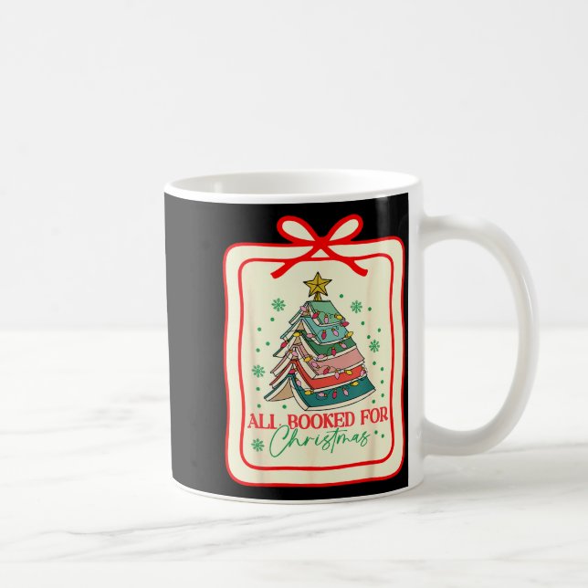All Booked For Christmas Coquette Bow Tree Lights  Coffee Mug (Right)