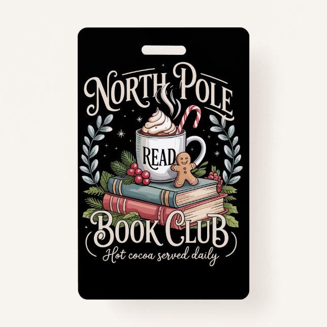 All Booked for Christmas Coquette Xmas Book Club  Badge (Front)