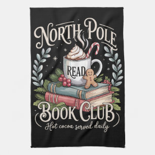 All Booked for Christmas Coquette Xmas Book Club  Kitchen Towel