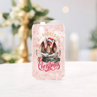 All Booked for Christmas Dragon  Can Glass