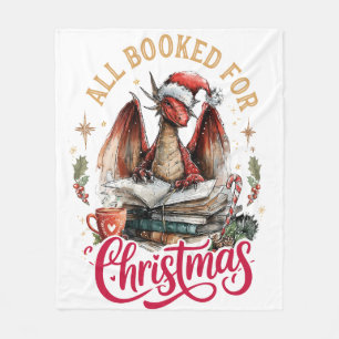 All Booked for Christmas Dragon Fleece Blanket