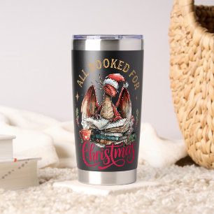 All Booked for Christmas Dragon Insulated Tumbler