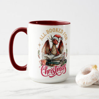 All Booked for Christmas Dragon Mug