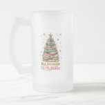 All Booked for Christmas  Frosted Glass Beer Mug
