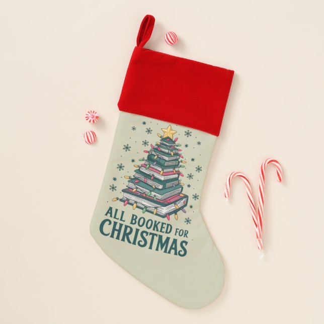 All Booked For Christmas Gift for Librarian Lover Christmas Stocking (Front)