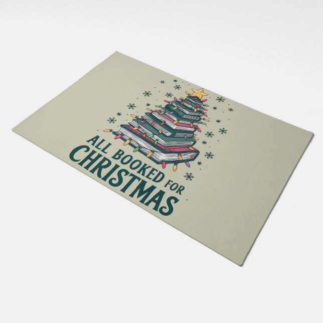 All Booked For Christmas Gift for Librarian Lover Doormat (Angled)