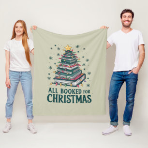 All Booked For Christmas Gift for Librarian Lover Fleece Blanket