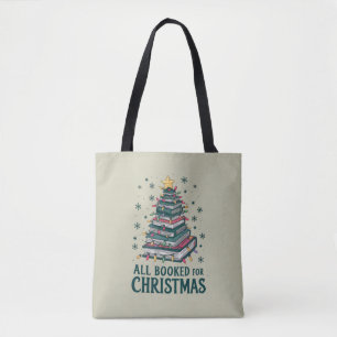 All Booked For Christmas Gift for Librarian Lover Tote Bag