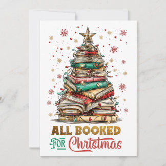 All Booked for Christmas  Holiday Card