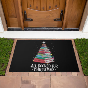 All Booked For Christmas Librarian Xma Book Lovers Doormat