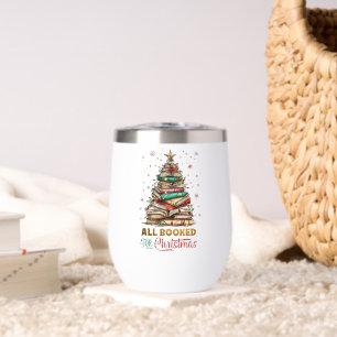 All Booked for Christmas Thermal Wine Tumbler