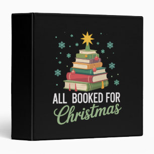 All Booked For Christmas Tree Books Teacher Xmas  3 Ring Binder