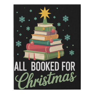 All Booked For Christmas Tree Books Teacher Xmas Faux Canvas Print