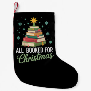 All Booked For Christmas Tree Books Teacher Xmas  Small Christmas Stocking