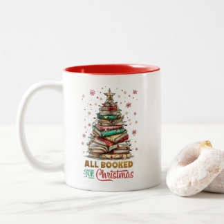 All Booked for Christmas  Two-Tone Coffee Mug