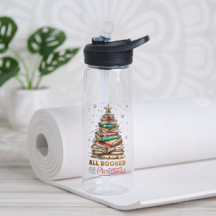 All Booked for Christmas Water Bottle