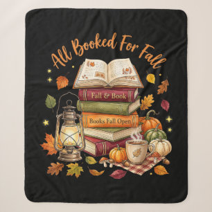 All Booked for Fall Autumn Cozy Reading Bookworm Sherpa Blanket