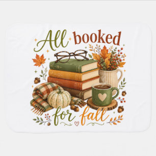 all booked for fall books coffee cozy autumn baby blanket