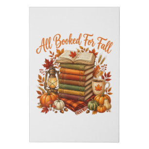 All Booked for Fall Books Coffee Cozy Autumn Faux Canvas Print