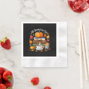 All Booked for Fall Books Coffee Cozy Autumn Napkins
