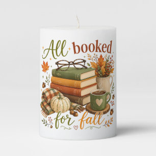 All Booked for Fall Books Coffee Cozy Autumn Pillar Candle