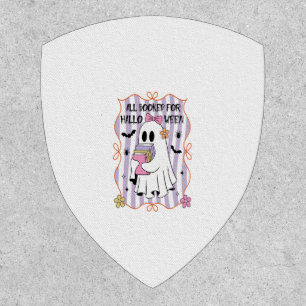 All Booked For Halloween  Teacher Ghost Patch