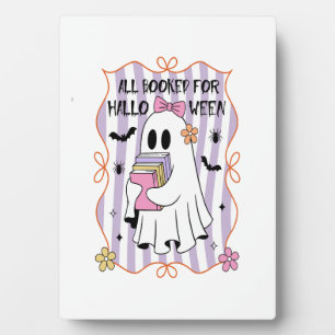 All Booked For Halloween Teacher Ghost Plaque