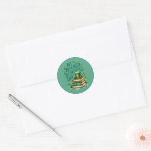 All Booked For St. Patrick's Day Classic Round Sticker