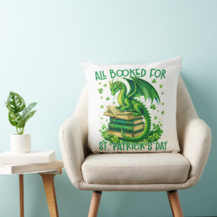 All Booked for St Patrick's Day Throw Pillow