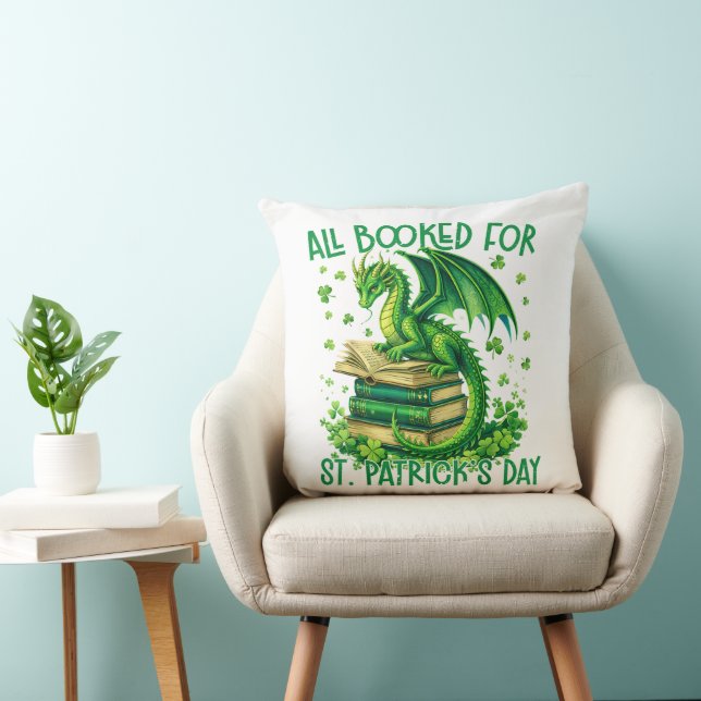 All Booked for St Patrick's Day Throw Pillow (Chair)