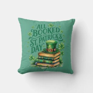 All Booked For St. Patrick's Day Throw Pillow