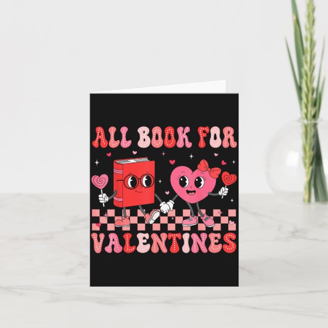 All Booked For Valentine Book Librarian Teacher Wo Card (Front)