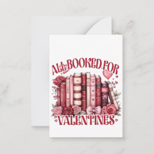 All Booked for Valentine Bookish Book lover  Note Card