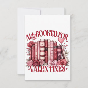 All Booked for Valentine Bookish Book lover Thank You Card