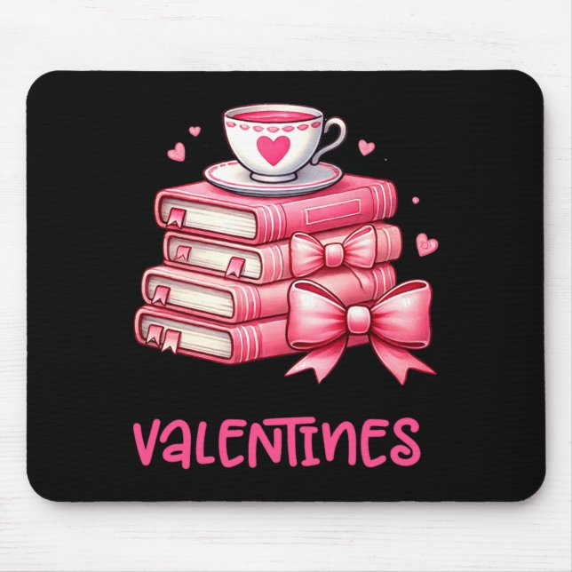 All Booked For Valentines Book Reading Bookworm Ne Mouse Pad (Front)
