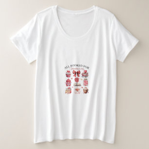 All Booked for Valentine's Day Illustration Plus Size T-Shirt